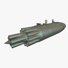 rocket launcher ub-16-57kv 3d model in launchers 3dexport lowpoly pbr game simulator helicopter jet missile russia russian soviet aircraft aviation airforce army ub-16-57 pod mi-8 3d print model - Mito3D