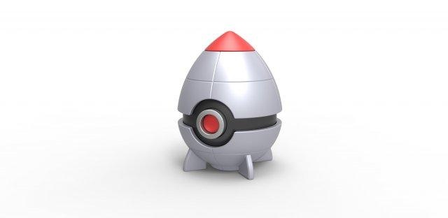 foguete esfera bombear míssil conceito recipiente brinquedo impressão imprimível 3d print model - Mito3D