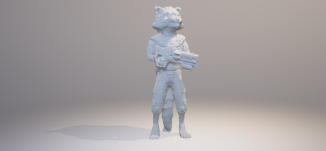 rocket raccoon - guardians of galaxy free 3d print model in monsters & creatures 3dexport medelis medelis3d toy stl obj art creature sculpture sculpt body 3d print model - Mito3D