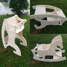 balanço cavalo mesa infantil cadeira bebê 3 mobília tabela vivo madeira jantar pau 3in1 conversível escrivaninha assento alto casa utensílios cozinha alta 3d print model - Mito3D