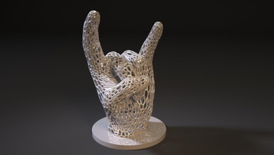rocknroll voronoi rock art la scultura decorazione desktop il design moderna statua arredamento 3d print model - Mito3D