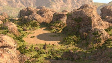 rocoso terreno licuadora 3d Desierto cañón rocas antecedentes ambiente exterior vegetación suelo paisaje naturaleza meseta escena 3d print model - Mito3D