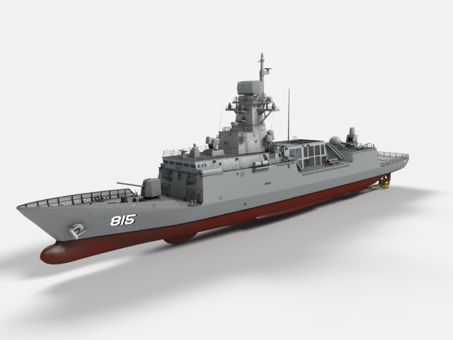 rocha gangwon ffg 815 incheon classe fragata 3d modelo in navio guerra 3dexport marinha militares embarcação ffx coréia 3D print model - Mito3D