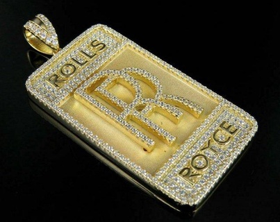 rolls- royc diamond hip hop pendant necklaces antique luxury rapper hiphop jewelry necklace gemstone elegant celebrity style jewellery bling gem urban custom vintage car rr 3d print model - Mito3D