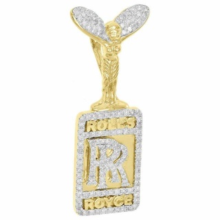 rols -royce rr sign diamond pendant pendants luxury rapper hiphop jewelry necklace gemstone elegant celebrity style jewellery bling gem urban royc 3d print model - Mito3D