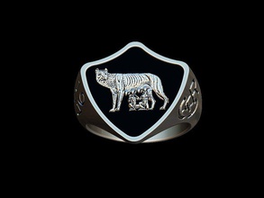 roma vintage anello uomini argento calcio di ucl 3d print model - Mito3D