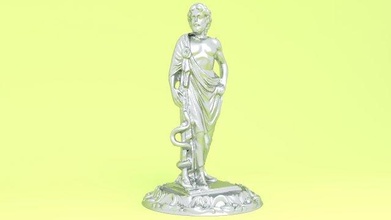 roman emperor statue imperial sculpture silver metal icon medieval figurine monument man human body art artwork statuette historical history rome 3d print model - Mito3D