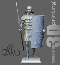romano legionario 3d impresión modelo in figuritas 3dexport guerrero proteger imprimible soldado escultura miniatura histórico personaje casco armadura miniaturas 3d print model - Mito3D