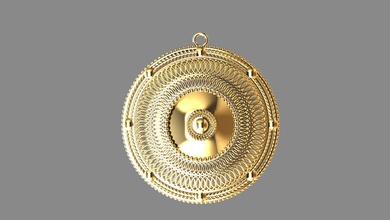 romano pendant2 romanstyle pingente coleção filigrana 3d print model - Mito3D