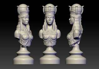 rook of egypt 3d print model in figurines 3dexport beauty boardgame bust chess chessboard figure sculpture woman 3d print model - Mito3D