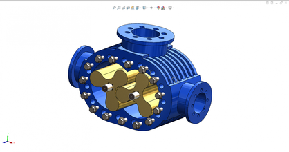 raízes ventilador 3d impressão modelo in engenharia 3dexport motor bomba 3d print model - Mito3D