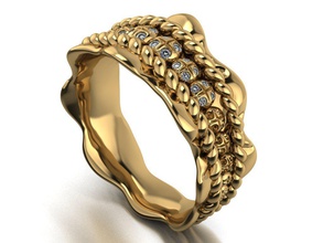 rope ring luxury jewellery precious gold love printable 3dprint silver fashion-and-beauty brilliant rings 3d print model - Mito3D