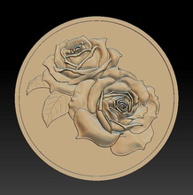rose silver médaille soulagement 2019 3d impression modèle in pièces monnaie badges 3dexport rose médaillon flore fleur argent 3d print model - Mito3D