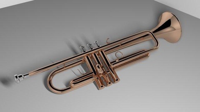 Rosa oro trompeta latón instrumento banda bronce marcha 3d print model - Mito3D