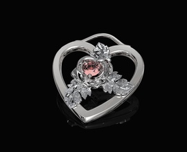 rose pendentif cœur 3d imprimable stl pendentifs or d'argent le platine la livre sterling les pierres précieuses de mode brillant femmes élégant joyau diamant fleur bijoux 3d print model - Mito3D