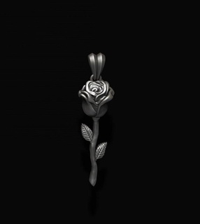 Rose Anhänger Basrelief Flora Blume Strauß Blatt Blumen Rosen Metallarbeiten Halskette Natur botanisch Schmuck Silber März march8 Valentin Rosa rosa 3d print model - Mito3D