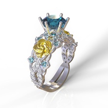 rose ring la poire de chute l'anneau gem ligne ronde 8mm mariage se marier feuille nature 3d print model - Mito3D