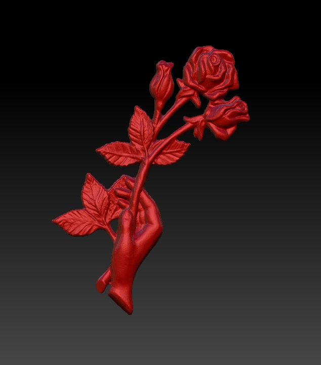 rose Wand-Dekoration Dekoration Modell walldecoration Blume 3D print model - Mito3D