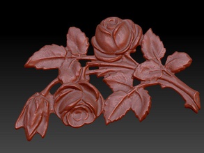 rose decorazione della parete v2 rosa sculptre walldecoration fiore 3d print model - Mito3D