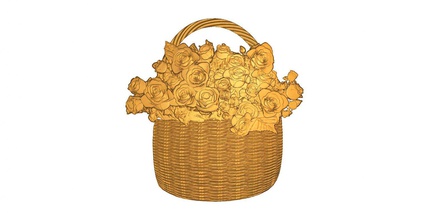 roses basket rosesinabasket cnc rosesrelief relief cncmodel reliefmodel 3d print model - Mito3D