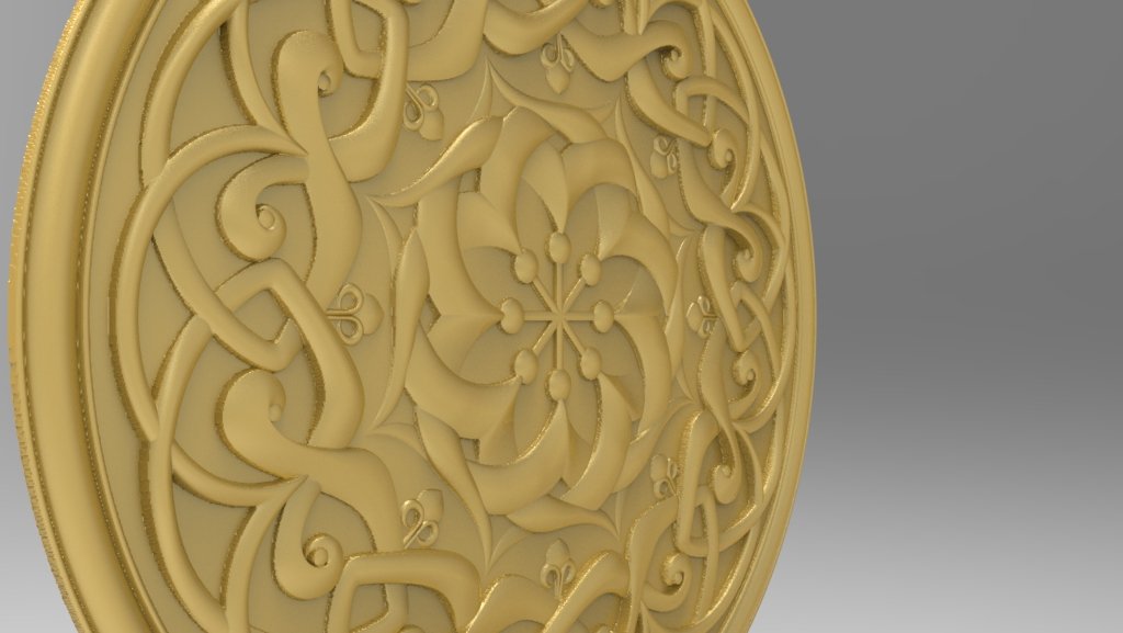 rosette ceiling decoration architecture interrior carved relief 3D print model - Mito3D