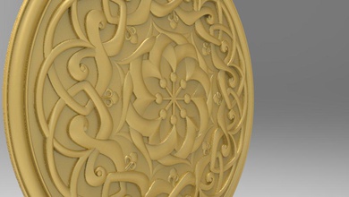 rosette ceiling decoration architecture interrior carved relief 3d print model - Mito3D