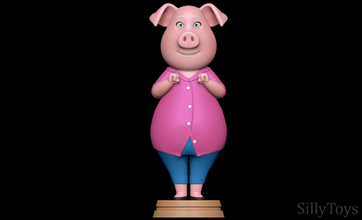 gül şarkı söyle domuz eti kadın domuzlar Anthro kürklü 3dprint 3d print model - Mito3D