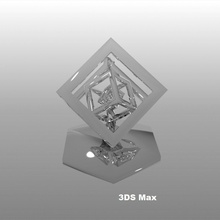 dönen eş merkezli küpler kübik küp geometri geometrik kavramsal sanatsal 3d print model - Mito3D