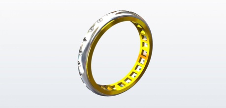 rotatorisch ring weiß steine 3d drucken modell ringe 3dexport schmuck 2parts stl 3dm gold silber 3d print model - Mito3D