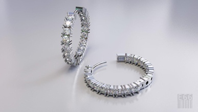yuvarlak küpe taşlar mücevher taş modell baskı cnc tasarımı ve mukavemet hesapları lüks tasarım Balmumu yazdırılabilir stil elmas 3d print model - Mito3D
