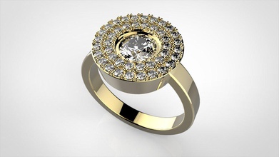 yuvarlak başlı nişan yüzüğü baş yüzük 3d print model - Mito3D