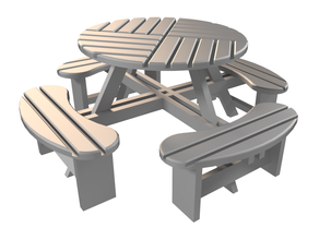 picnic table 3d print model in architecture 3dexport diorama scenery city park railway 3d print model - Mito3D