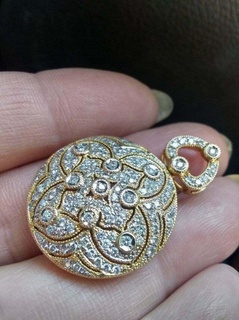 Royal antique diamant pendentif pendentifs royal luxe rappeur mode hip bijoux Collier gemme saphir élégant célébrité style bling Urbain ovale 3d print model - Mito3D