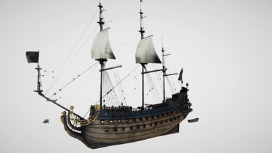real navio vela mar oceano histórico texturizado 3d print model - Mito3D