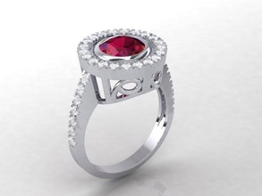 rubin ring 3d drucken modell ringe 3dexport diamanten stl schmuck prototyp entwickeln juwel stein engagement 3d print model - Mito3D