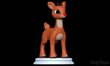 rudolph red-nosed reindeer 3d print model in animals 3dexport red nosed male feral christmas deer 3d print model - Mito3D