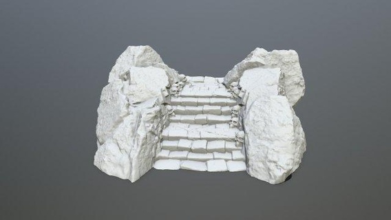 ruinstairsstl game accessories pint ruinstairs stairs ruingate ruin gate rock rocks stone cliff mount 3d print model - Mito3D