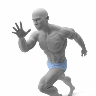 running man human run speed anatomy realistic medicine muscles 3d print model - Mito3D