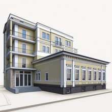 russe Résidentiel bâtiment traditionnel classique Moscou maison décor paysage urbain Urbain décoration cadre calcul stuc brique fenêtre 3d print model - Mito3D