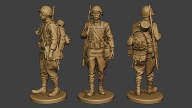 russisch soldat ww2 r1 3d drucken modell figuren 3dexport militär armee krieg skulptur aktion bolschewiki lenin rot sowjet nagant mosin schütze fusisilier artejaol stalin 3d print model - Mito3D