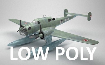 rwd-22 torpedo bomber poly aircraft seaplane floatplane ww2 war naval polish 1939 weapons military airforce navy water game blender 3d print model - Mito3D