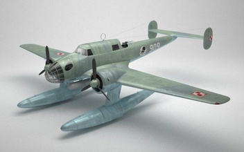 rwd-22 torpedo bomber aircraft seaplane floatplane ww2 war naval polish 1939 weapons military airforce navy water rescue reconnaissance blender rigged 3d print model - Mito3D