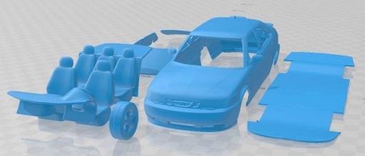 saab 9 3 2001 imprimível carro 3d impressão modelo in automotivo 3dexport fenda escalextrico tamiya rc miniz passatempo micro 3d print model - Mito3D