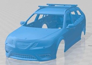 saab 9-3 2009 printable body car slot scalextric tamiya rc miniz hobby micro 3d print model - Mito3D