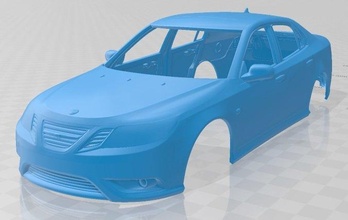 saab 9-3 sport sedan 2008 printable body car 3d print model in automotive 3dexport slot scalextric tamiya rc miniz hobby micro 3d print model - Mito3D