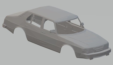 saab 900 printable body car 3d print model in automotive 3dexport slot scalextric shell rc radio control miniz tamiya old vintage 3d print model - Mito3D