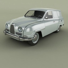saab 95 van 3d modèle in classique voitures 3dexport voiture 1962 vieux antique wagon ancien 3d print model - Mito3D