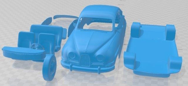 saab 96 1960 imprimible coche vehiculo automotor espacio scalextric Tamiya rc miniz pasatiempo micro 3d print model - Mito3D