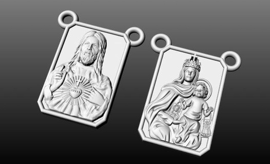 kutsal kalp Hanım carmen altın kürek kolye 3d isa din takı mücevher çapraz elmas Katolik bakire 3d print model - Mito3D