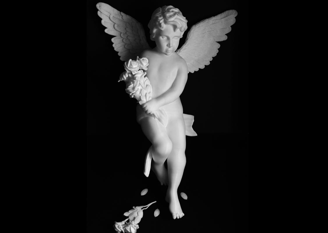 sad angel 3d print model in sculpture 3dexport 3dprint art statuette wings 3D print model - Mito3D